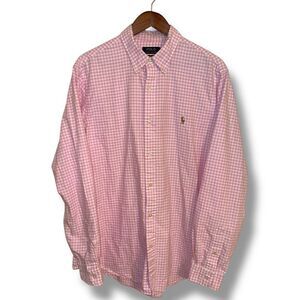 Polo Ralph Lauren Pink Gingham Flesh Pony Oxford Button Down Shirt XL